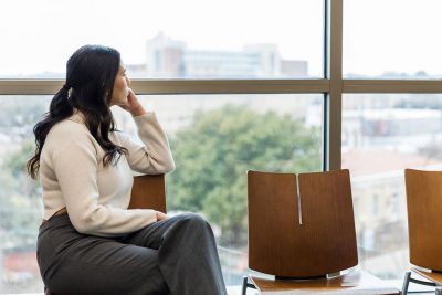 Woman in waiting room Getty Images 1470735631