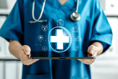 Medical data tablet graphic Getty Images 1991279578