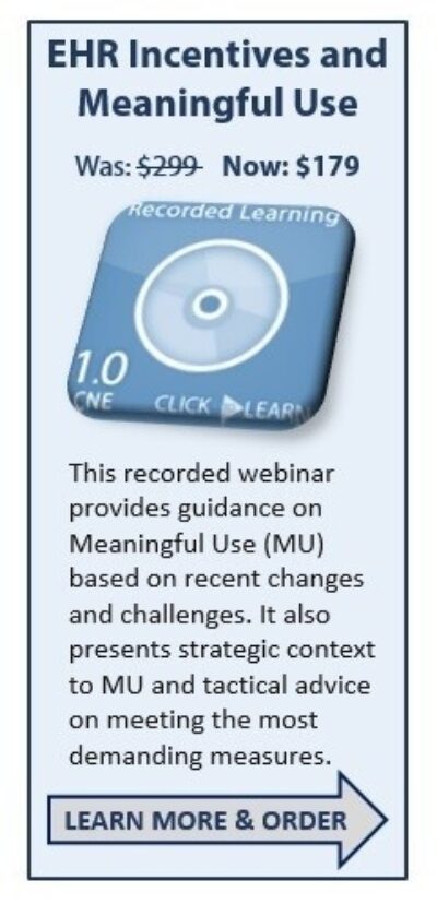 EHR Incentives and Meaning Use